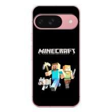 Чехол Майнкрафт на Google Pixel 9A (AlphaPrint) Minecraft (герои Minecraft)