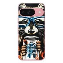 Чехол с принтом для Пиксель 9А - (Прикольные) (AlphaPrint) (Енот с банкой)