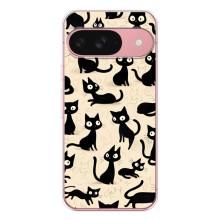 Чехол с рисунком кот на Google Pixel 9A (Черные коты)