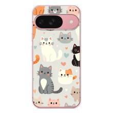 Чехол с рисунком кот на Google Pixel 9A (Коллаж котов)