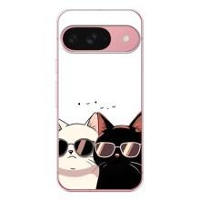 Чехол с рисунком кот на Google Pixel 9A (Коты в очках)