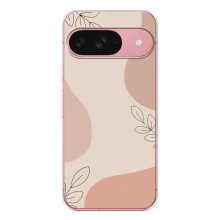Чехол цветочный дизайн для Google Pixel 9A (Коричневый фон)