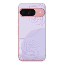 Чехол цветочный дизайн для Google Pixel 9A (Монстера фиолетовая)