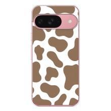 Чохол з принтом корови на Піксель 9А (Коричневий принт)