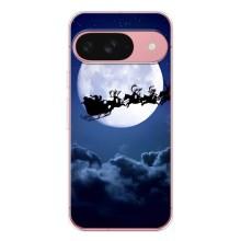 Новогодние Чехлы для Пиксель 9А (VPrint) (Санта - луна)