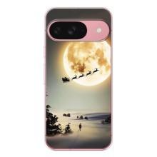 Новогодние, Праздничные Чехлы для Google Pixel 9A - 2024 год (Санта на луне)