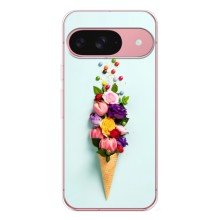 Чехлы с тематикой "ЦВЕТЫ" на Google Pixel 9A (Цветок-мороженное)