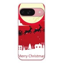 Рождественские Чехлы для Google Pixel 9A (VPrint) (Санта с оленями)