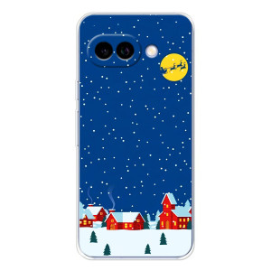Силиконовый бампер на рождество для Google Pixel 9A – Город в снегу