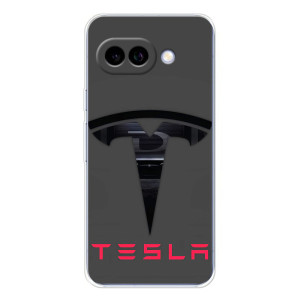 Силіконовий бампер з картинкою машини на Google Pixel 9A – Logo TESLA