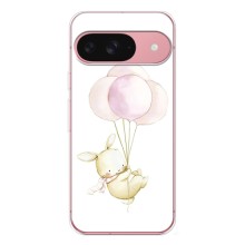 Силиконовый бампер с картинкой животных для Google Pixel 9A (Кролик и шарики)