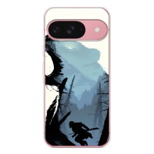 Силиконовый бампер с картинкой животных для Google Pixel 9A (Медведь и лес)