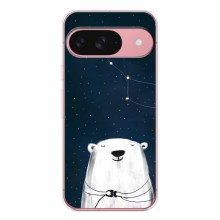 Силиконовый бампер с картинкой животных для Google Pixel 9A (Медведица)