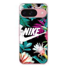 Силіконовый Чохол на Google Pixel 9A з картинкою НАЙК (Квітковий Nike)