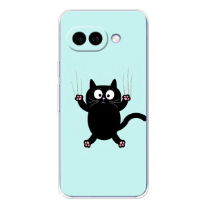 Силиконовый чехол с котиком для Google Pixel 9A – Падающий кот