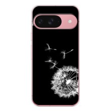 Силіконовий Чохол з кульбабками на Google Pixel 9A – Кульбабка на чорному