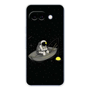 Силиконовый Чехол с принтом "Космонавты" на Google Pixel 9A – Космонавт на рыбалке