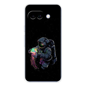 Силиконовый Чехол с принтом "Космонавты" на Google Pixel 9A – В руках земля