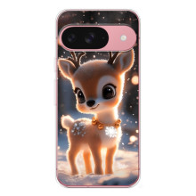 Яркий чехол для Google Pixel 9A с Зимними Оленятами – Оленёнок