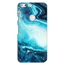Мраморный чехол на Google Pixel XL (VPrint) (Голубой мрамор)