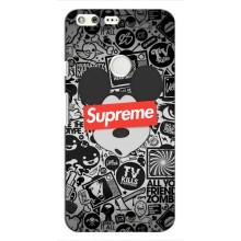 Чехол с Брендами одежды на Гугл Пиксель – Supreme Маус