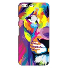 Чехол со Львом для Google Pixel (VPrint) (Яркий Лев)