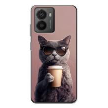 Чехол с принтом стильные животные для Ф'южин (Кот с кофе)