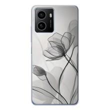 Чохол з квітковим принтом на Пульс Плюс (Чорні квіти)