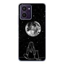 Чехол с рисунком кот на HMD Pulse Pro – Девушка с котом