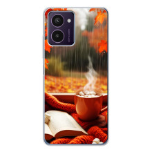 Чехол с уникальным дизайном «Осень с кофе» для HMD Pulse Pro – Кофе и дождь