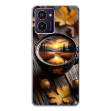 Чехол с уникальным дизайном «Осень с кофе» для HMD Pulse Pro – Тёмный кофе