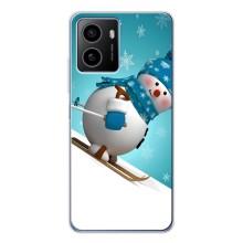 Новогодние Чехлы для Пульс (VPrint) (Снеговик на лыжах)