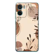 Чохол з квітковим принтом на НМД Вайб2 – Коричневі квіти