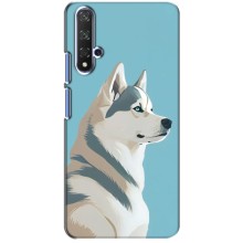Чехол с Хаски для Huawei Honor 20 - (AlphaPrint) (Хаски арт)