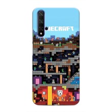 Чехол Майнкрафт на Huawei Honor 20 (AlphaPrint) Minecraft (фон Minecraft)