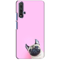 Бампер для Huawei Honor 20 с картинкой "Песики" (Собака на розовом)