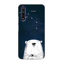 Силиконовый бампер с картинкой животных для Huawei Honor 20 (Медведица)