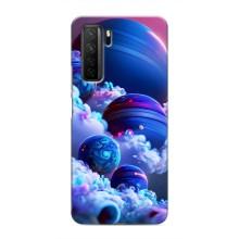 Чехлы КОСМОС для Honor 30s – Синие планеты