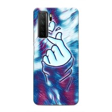 Чехол с принтом для Honor 30s (AlphaPrint - Знак сердечка) – Радужное сердце