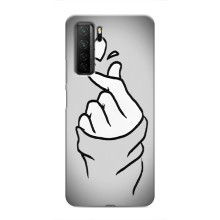 Чехол с принтом для Honor 30s (AlphaPrint - Знак сердечка) – Значок Love