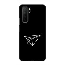 Чохол з картинками на чорному фоні для Honor 30s – Літак