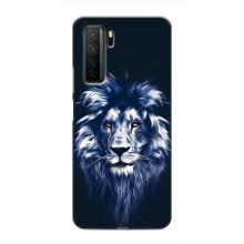 Чехол с картинкой на Honor 30s – Лев - синий