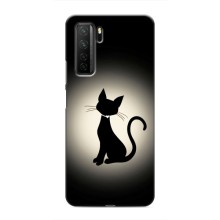 Чехол с принтом для Honor 30s (AlphaPrint) Модные коты – Силуэт котика