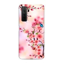 Чехол с принтом САКУРЫ на Honor 30s – Бабочки на сакуре