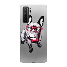 Чохол (ТПУ) Милі песики для Honor 30s – Бульдог в окулярах