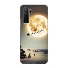 Новорічні, Святкові Чохли для Honor 30s - 2024 год (Санта на місяці)