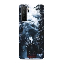 Новорічні, Святкові Чохли для Honor 30s - 2024 год (Зимовий потяг)
