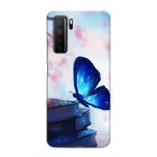 Силиконовый бампер с картинкой животных для Honor 30s (Бабочка синяя)