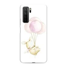 Силиконовый бампер с картинкой животных для Honor 30s (Кролик и шарики)