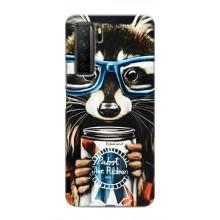 Силиконовый Чехол с Енотами на Honor 30s – Енот в очках